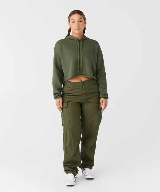 COOZO-Women's Cropped Fleece Hoodie (BE7502)