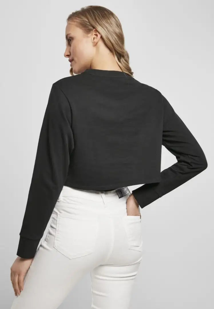 COOZO-Build your brand Women??£¤s terry cropped crew (BY131)