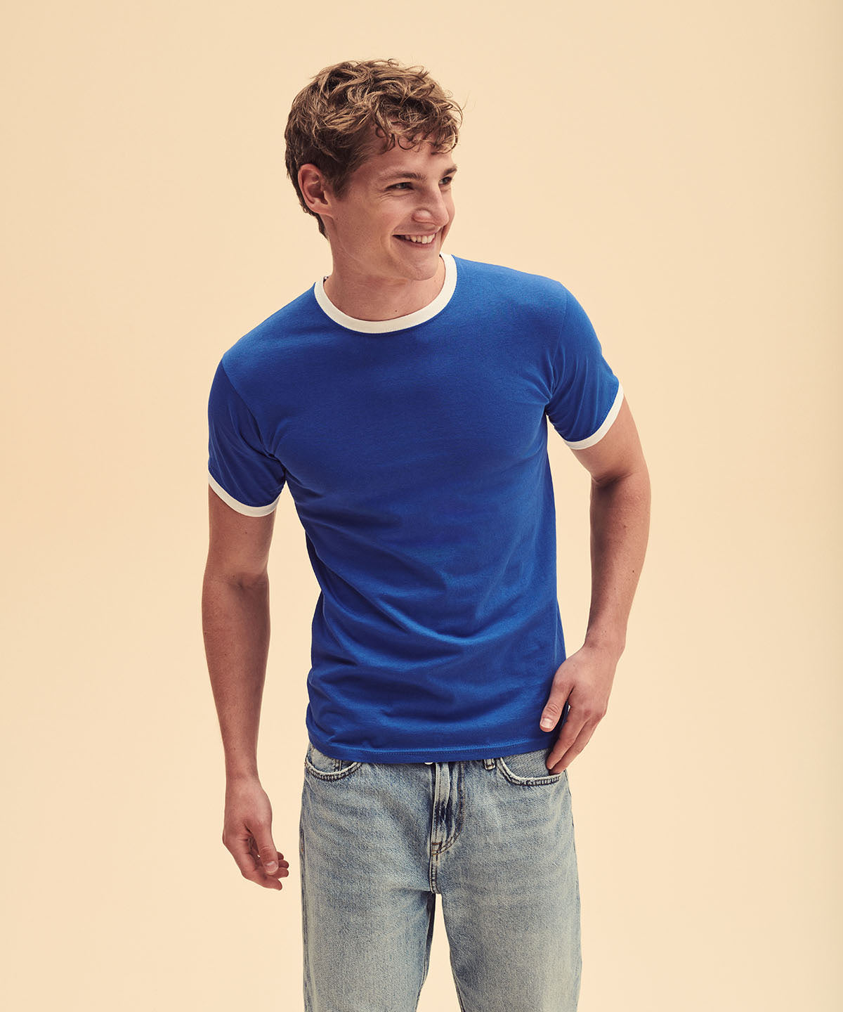 Fruit Of The Loom 61168 Adult Ringer Short Sleeve T-Shirt - COOZO