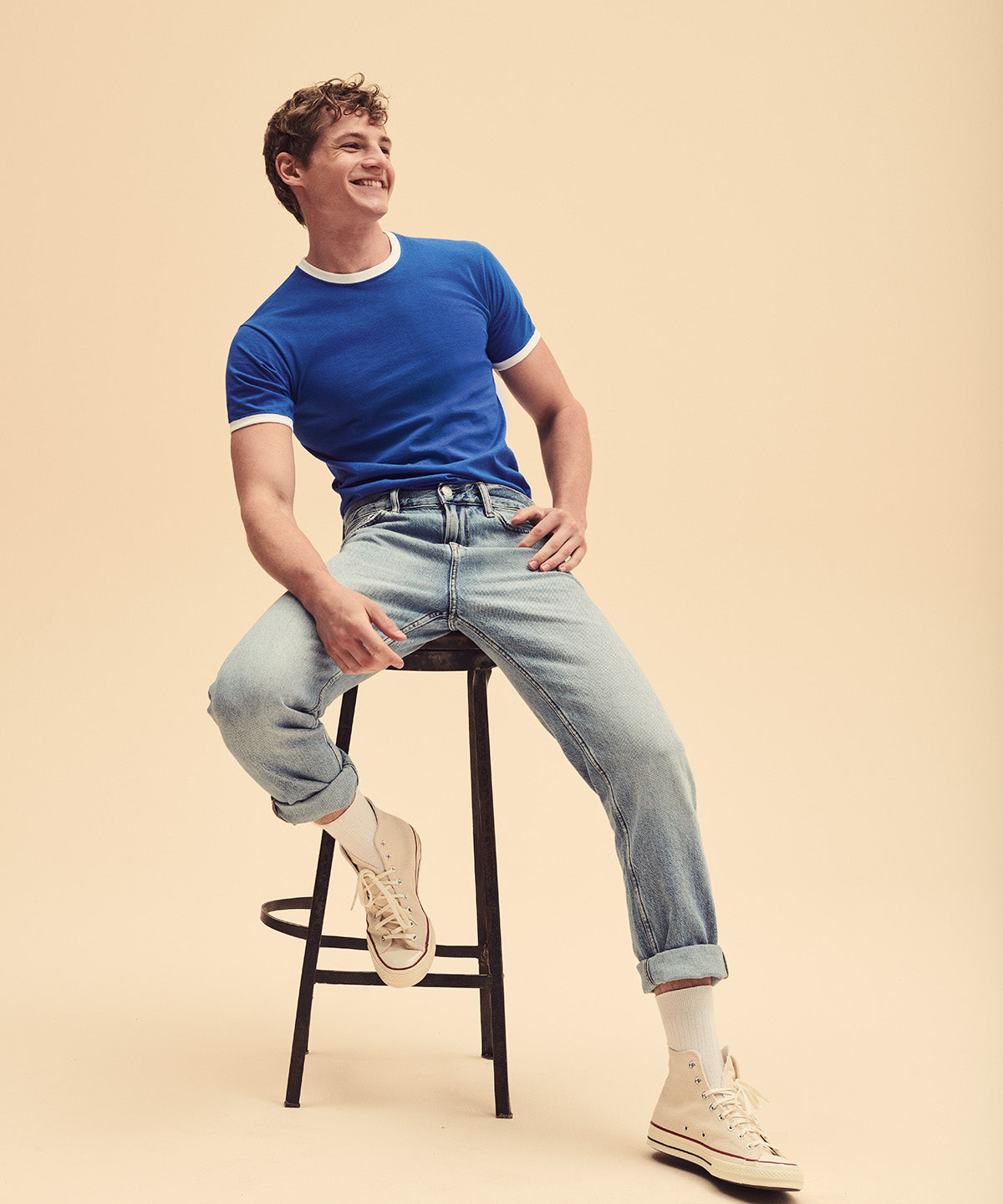 Fruit Of The Loom 61168 Adult Ringer Short Sleeve T-Shirt - COOZO